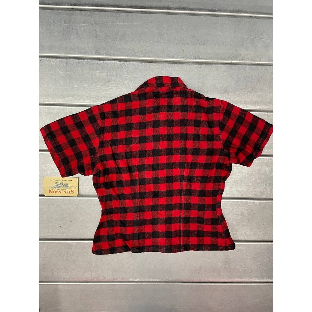 Stevenson Flannel Shirt Womens Large Red Plaid Short Sleeve Button Up Shirt NWT‎ - Picture 7 of 7